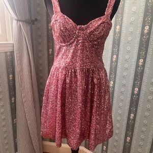 Pink Sequin Mini Dress